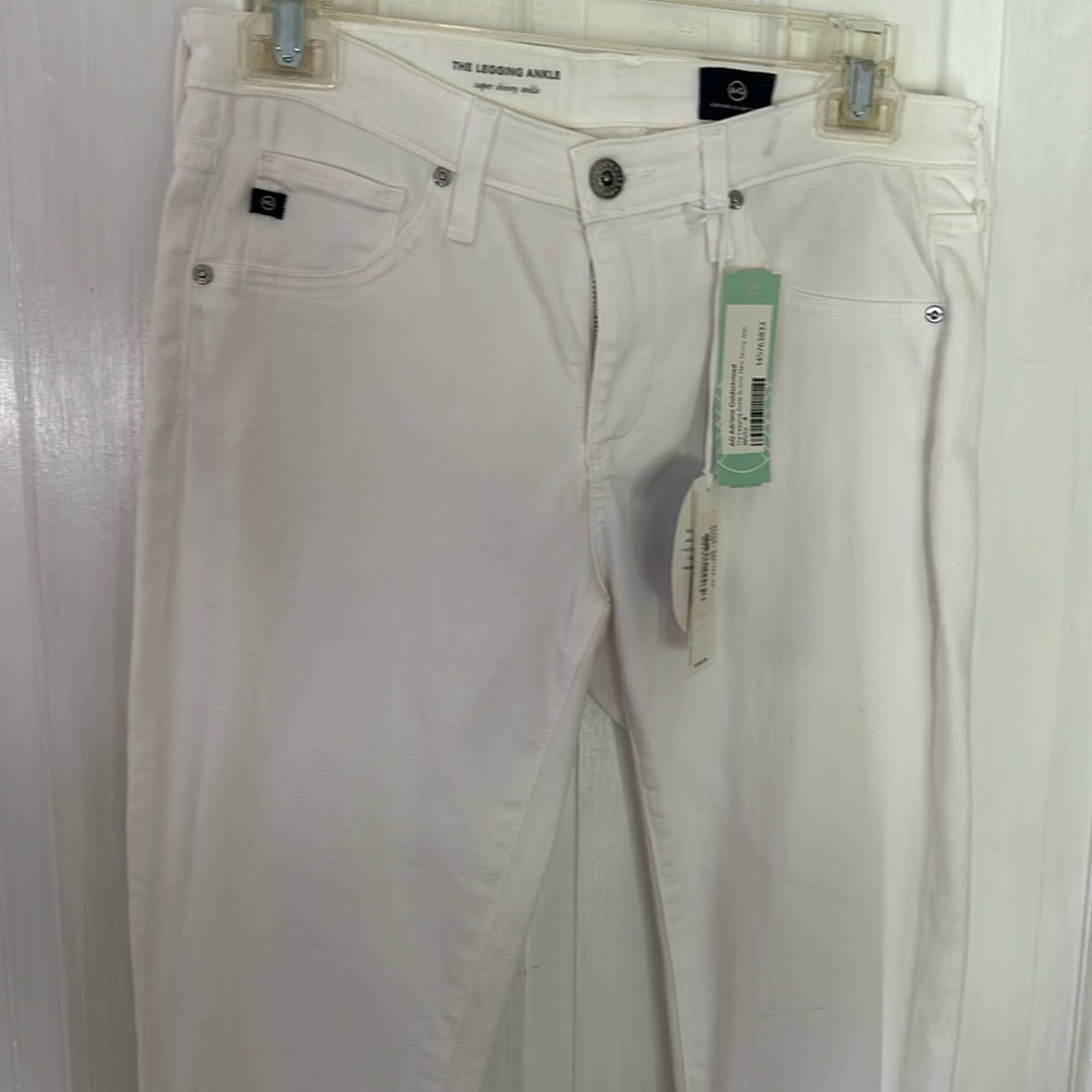 White ankle legging jeans
